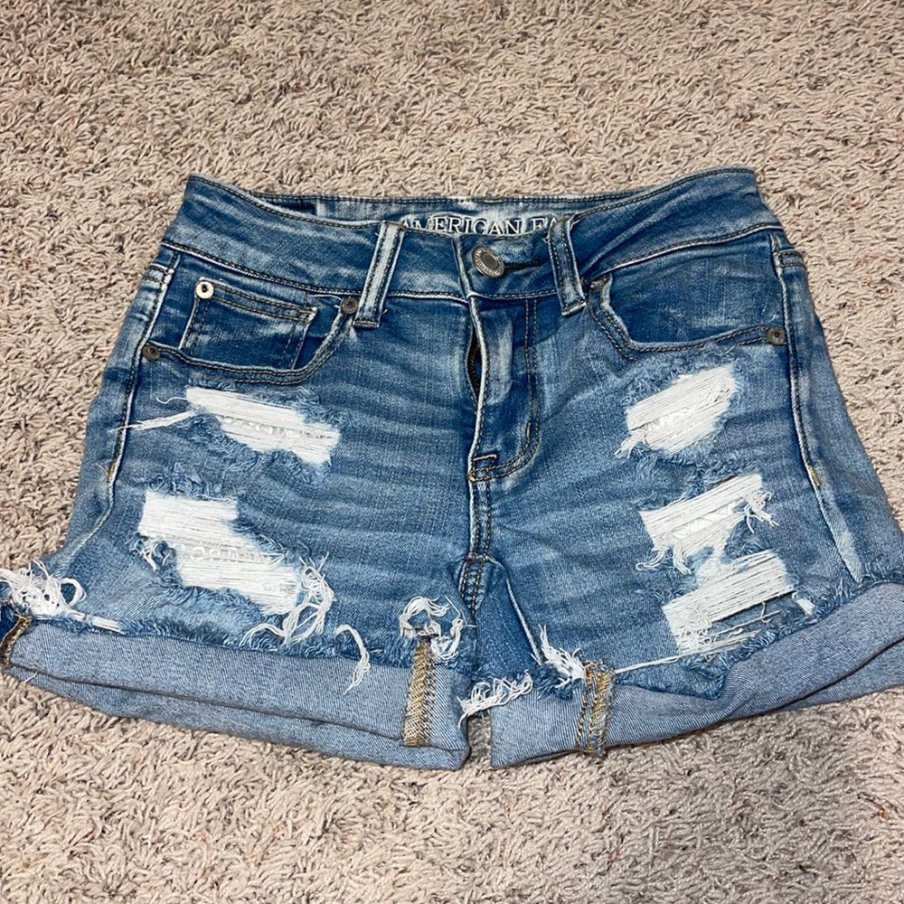 American eagle high waisted denim shorts